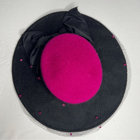 Vintage Whittall & Javits Mohair Wool Hat Barbie Princess Diana Kentucky Derby - Picture 7 of 10